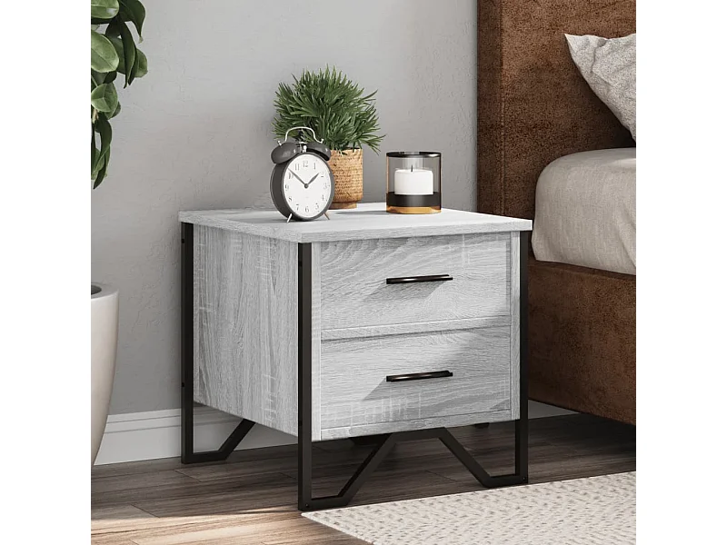 Comodini 2 pezzi grigio sonoma 40x41x40cm in legno ingegnerizzato