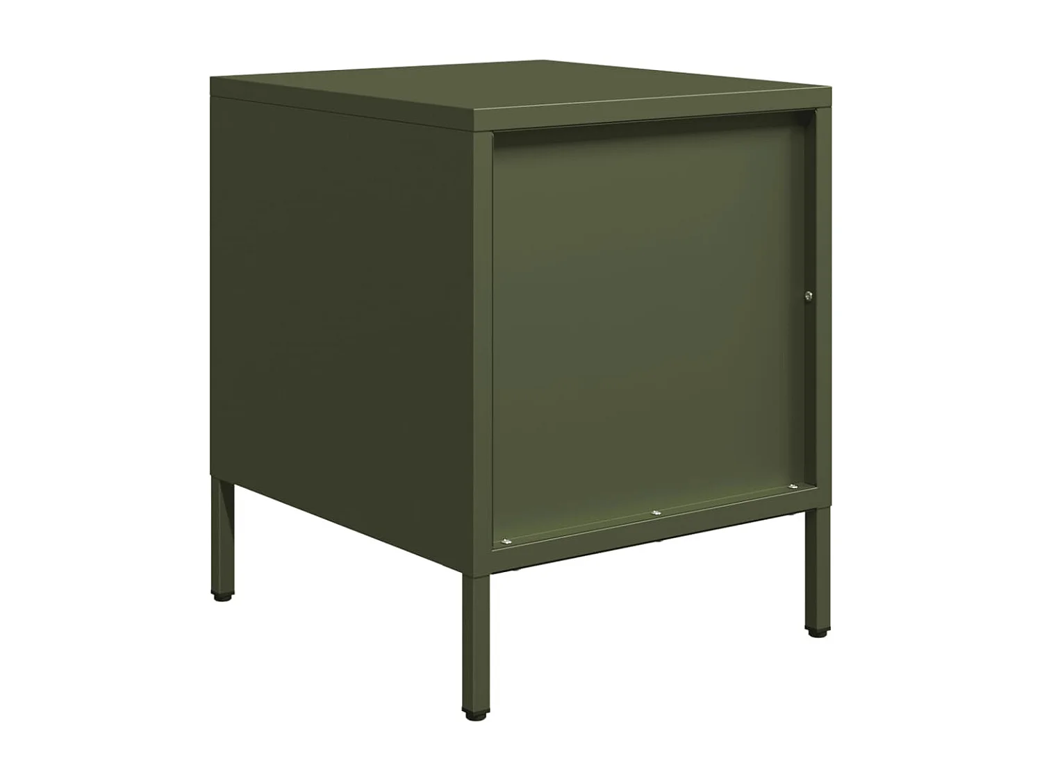 Table de chevet vert olive 35x39x43,5 cm acier