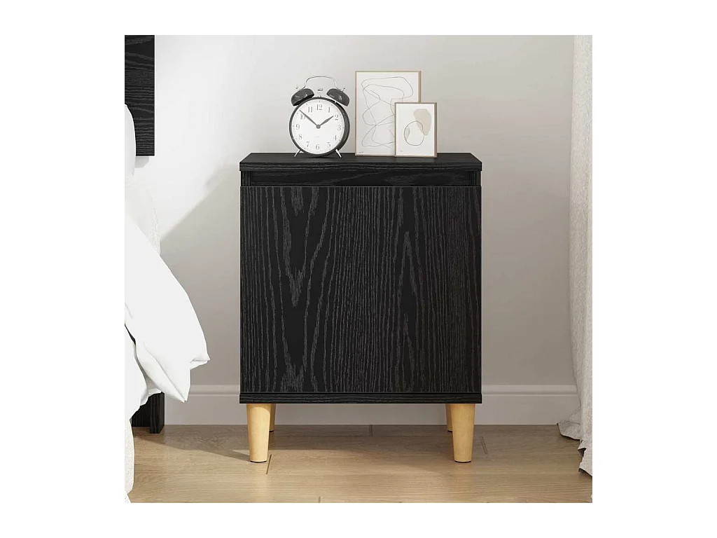Table de chevet en chêne noir Chêne noir Bois d'ingénierie