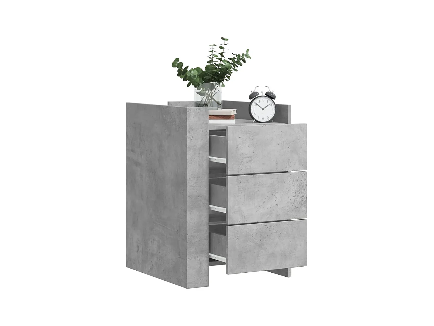 Table de chevet gris béton 45x50x65 cm bois d'ingénierie