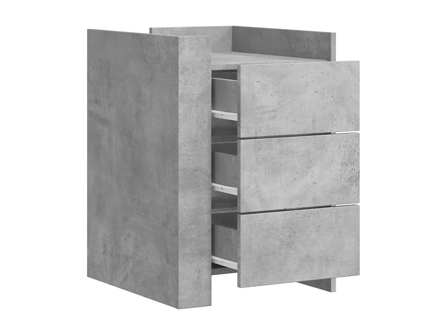 Betongrijs nachtkastje 45x50x65 cm bewerkt hout