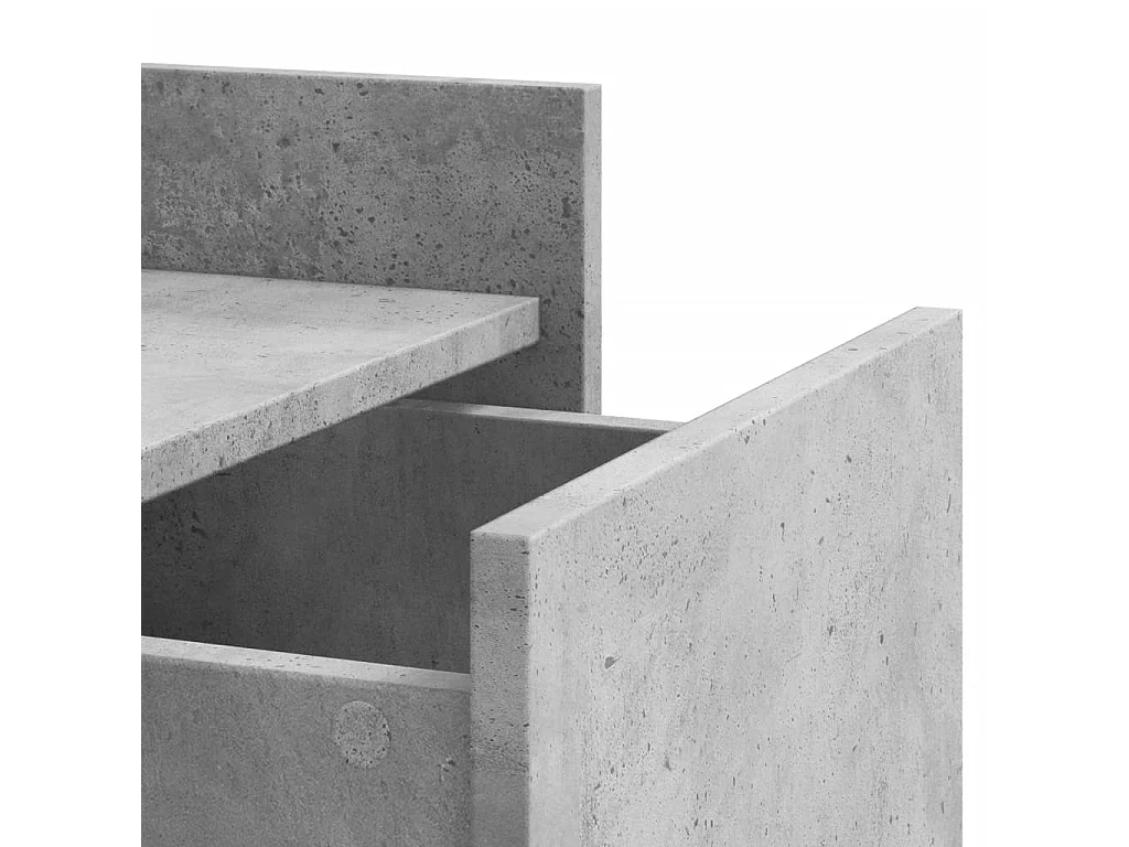Betongrijs nachtkastje 45x50x65 cm bewerkt hout