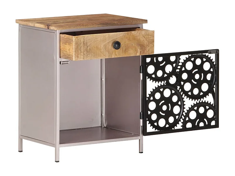 Mesita de noche 40x30x50 cm Madera de mango en bruto