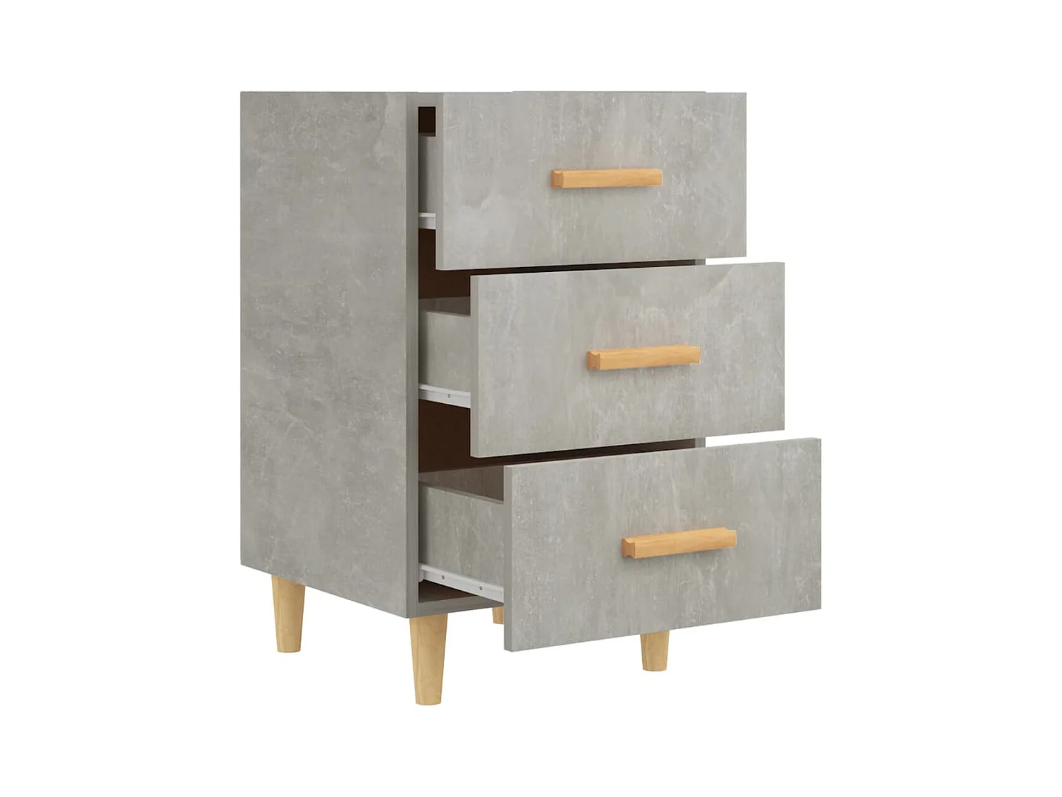 Table de chevet gris béton 40x40x66 cm bois d'ingénierie