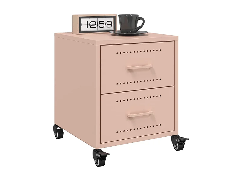 Tables de chevet 2 pcs rose 36x39x43,5 cm acier