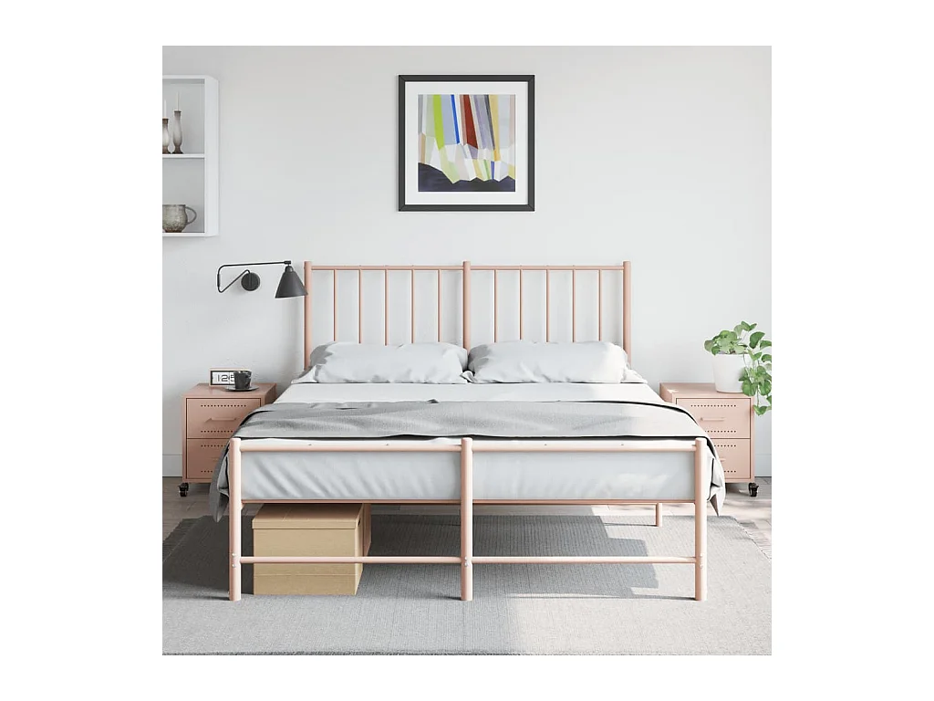 Tables de chevet 2 pcs rose 36x39x43,5 cm acier