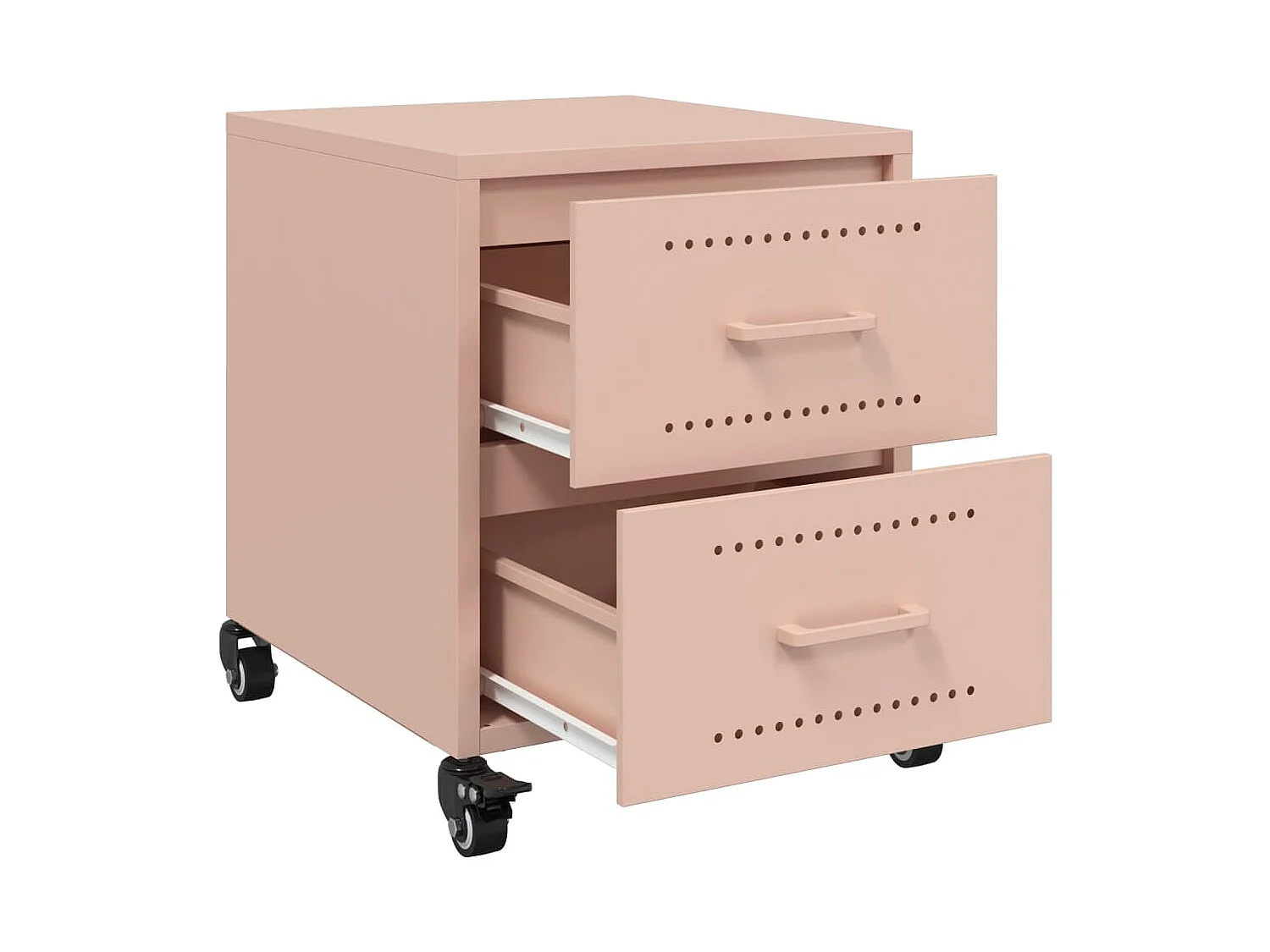 Tables de chevet 2 pcs rose 36x39x43,5 cm acier