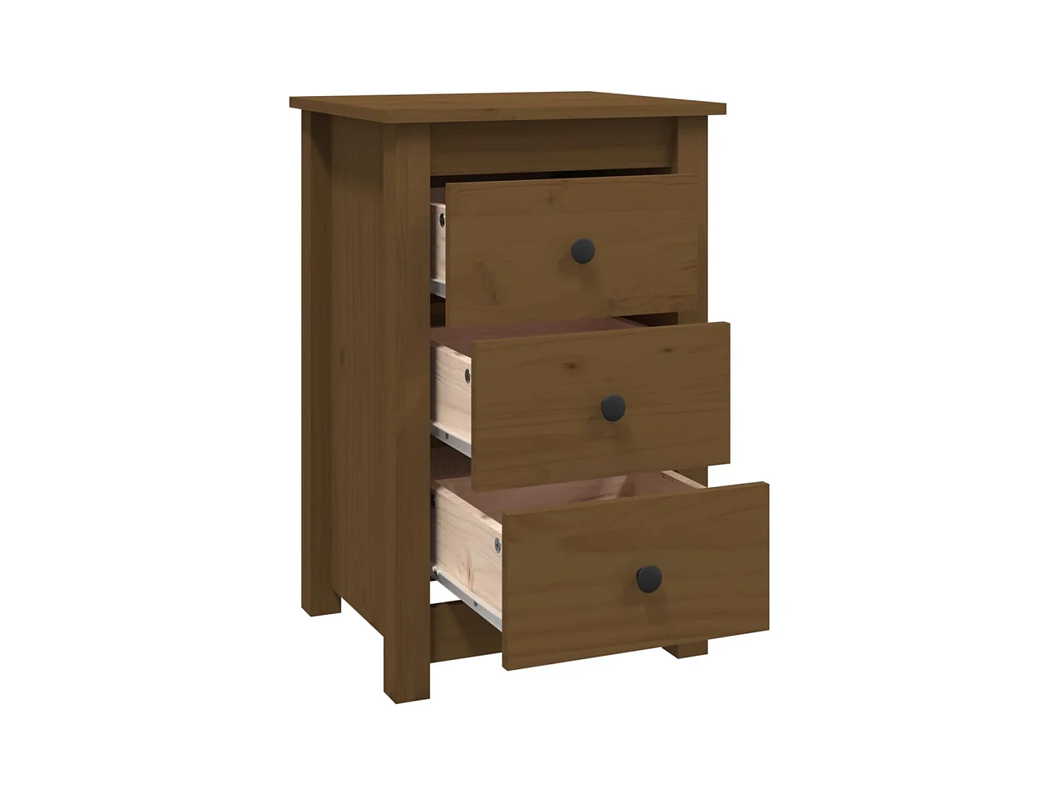 Nachtkastjes 2 stuks Honingbruin 40x35x61,5 cm Massief grenen