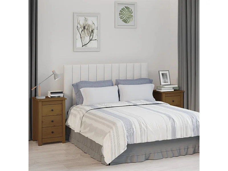 Comodini 2 pz Marrone miele 40x35x61,5 cm Pino massello