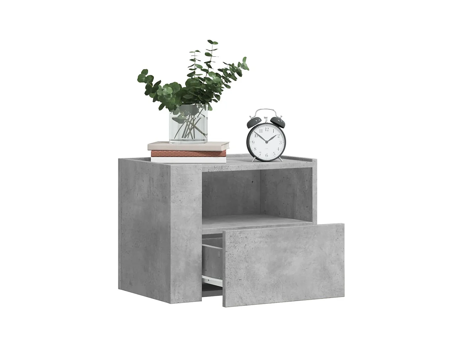 Tables de chevet murales 2 pcs gris béton 45x30x35 cm