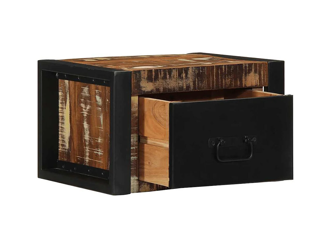 Comodini 2 pezzi multicolore 40x35x25cm legno di recupero