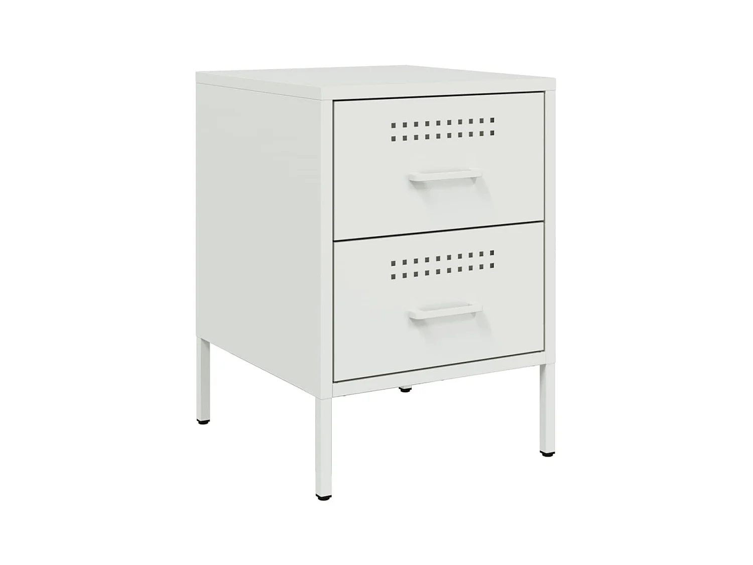 Table de chevet blanc 36x39x50,5 cm acier