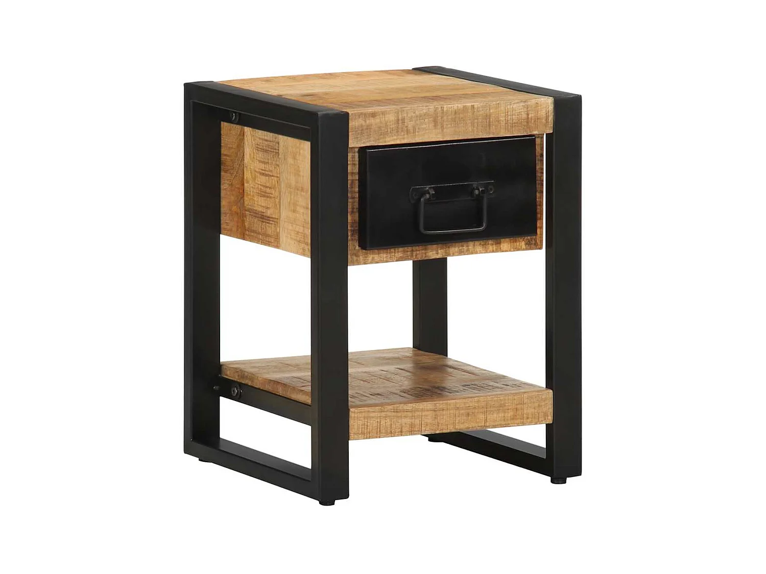 Nachttisch 35x34x45 cm massives rohes Mangoholz