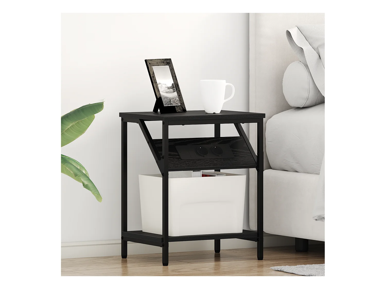 Cabinet de chevet Chêne noir 38 x 30 x 48 cm Bois d'ingénierie