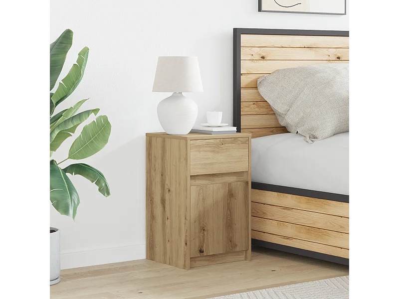 Armoire de chevet LED chêne artisanal 38 x 34 x 61 cm