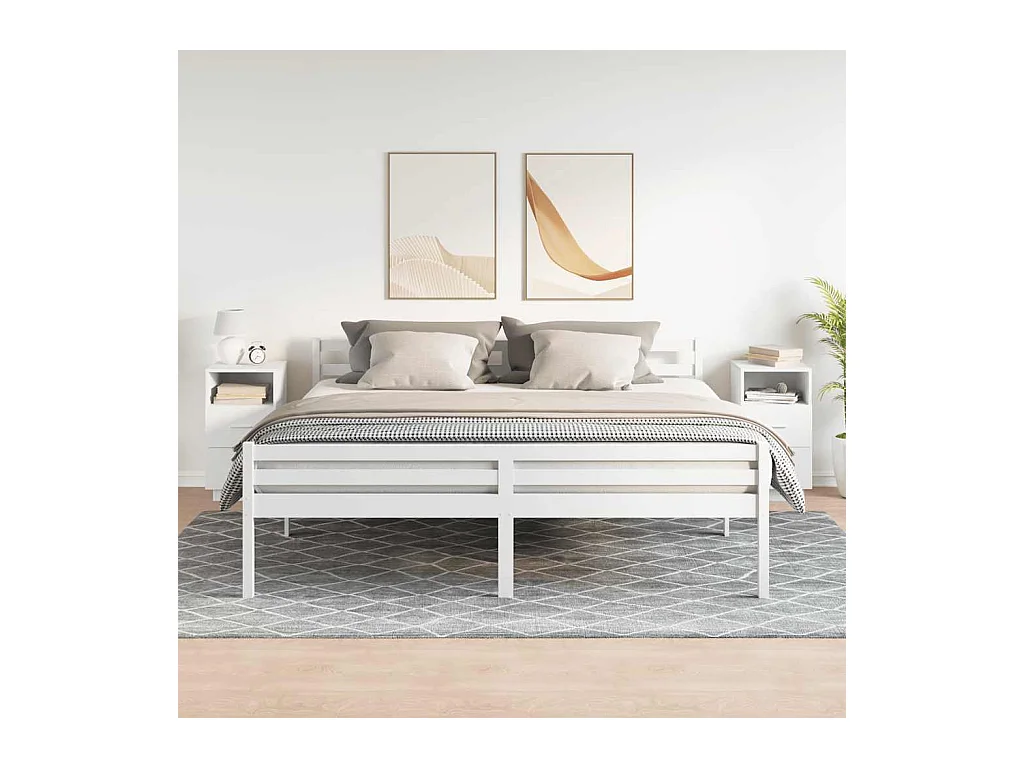 Tables de chevet 2 pcs avec 2 tiroirs blanc 36x36x68 cm