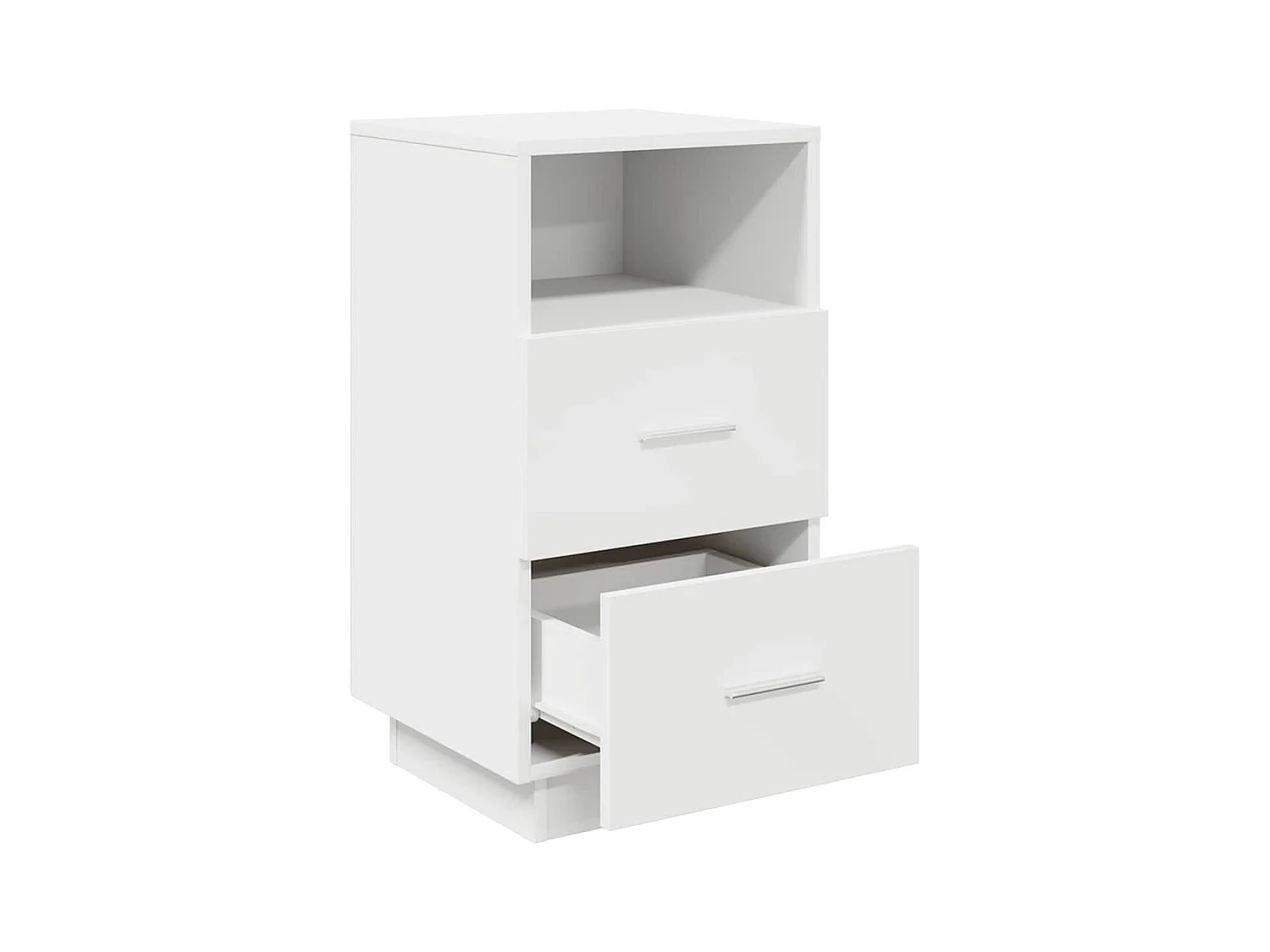 Tables de chevet 2 pcs avec 2 tiroirs blanc 36x36x68 cm