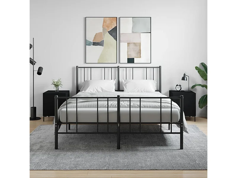 Nachtkastjes 2 stuks zwart 40x40x50 cm bewerkt hout