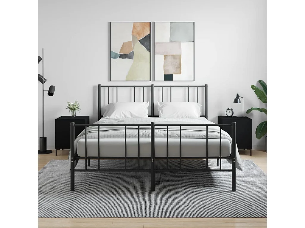 Comodini 2 pezzi neri 40x40x50 cm in legno ingegnerizzato