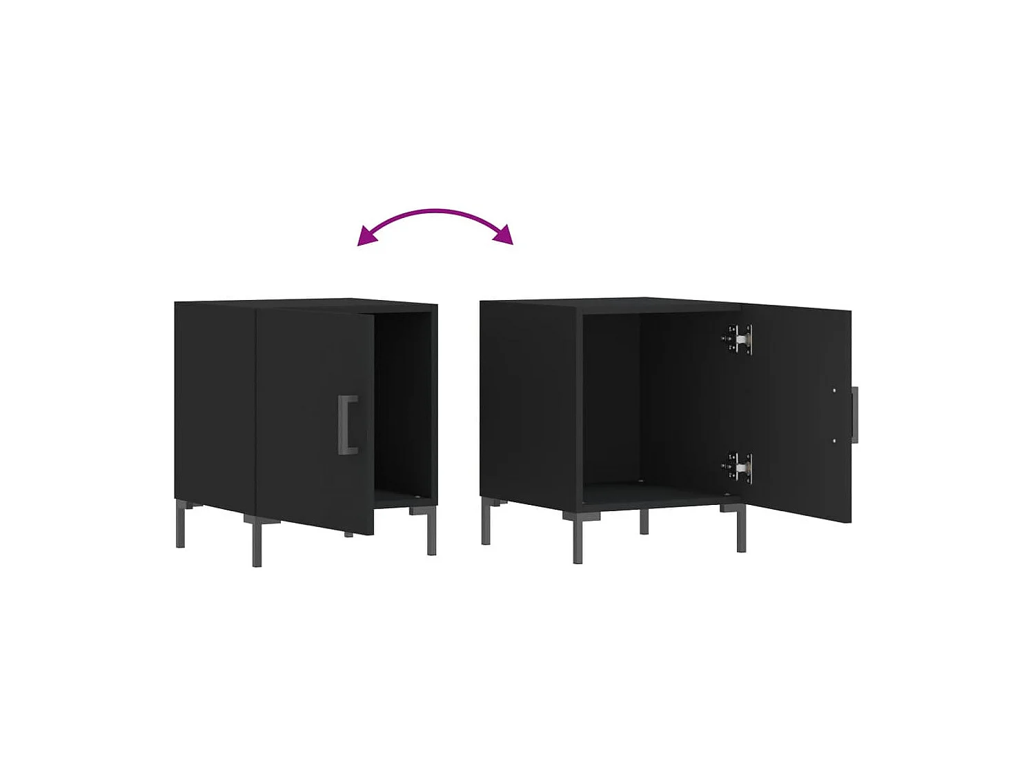 Comodini 2 pezzi neri 40x40x50 cm in legno ingegnerizzato