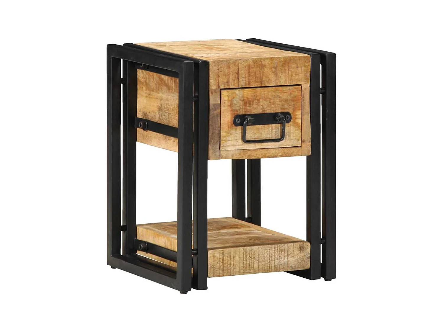 Table de nuit 40x40x40 cm en bois de manguier massif