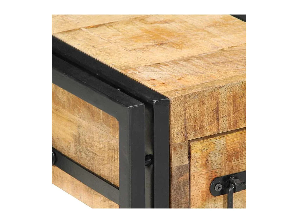 Table de nuit 40x40x40 cm en bois de manguier massif