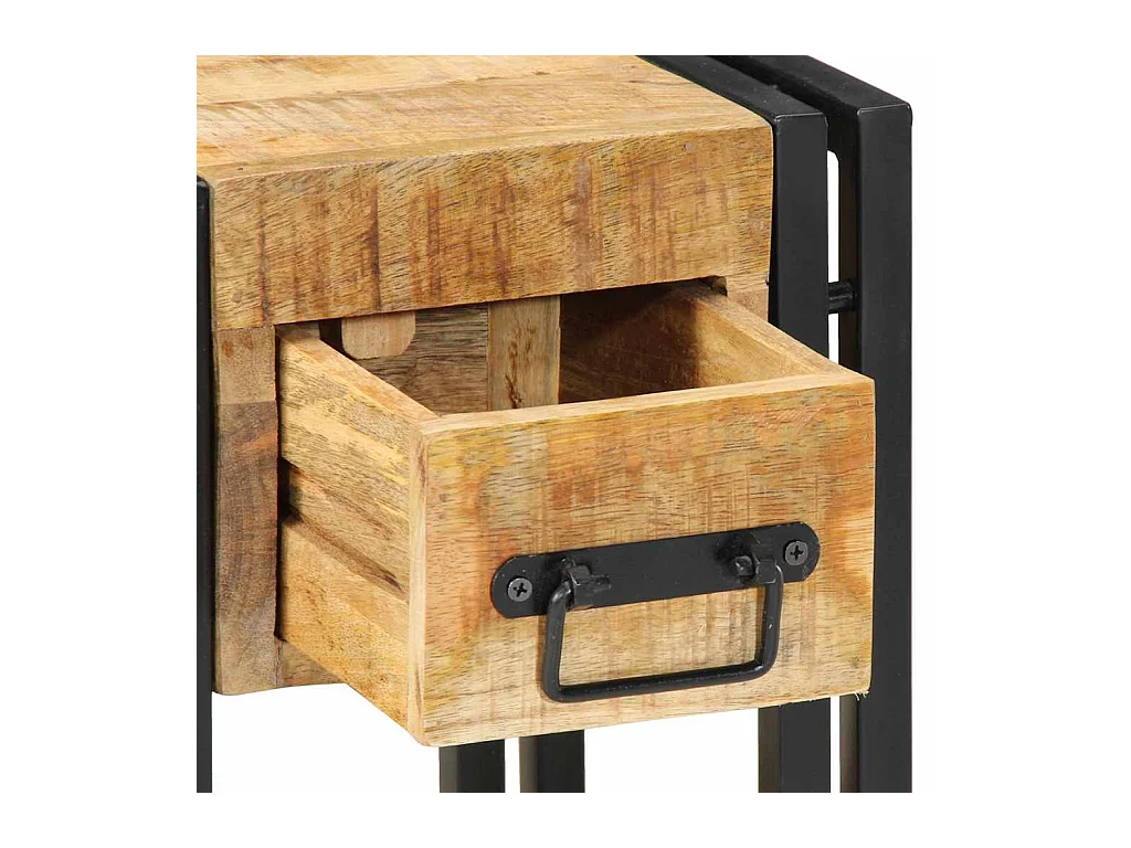 Table de nuit 40x40x40 cm en bois de manguier massif