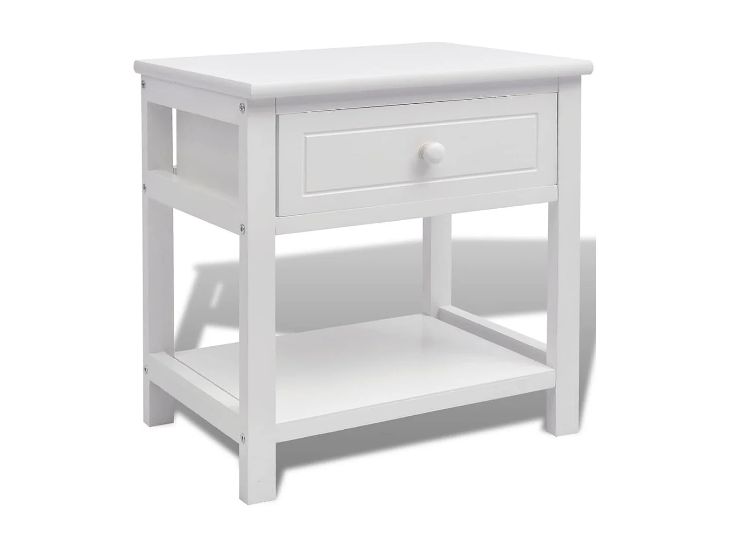 Comodino in legno bianco