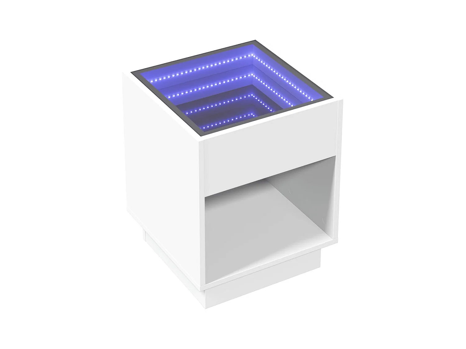Nachtkastje met witte infinity LED 40x40x50 cm