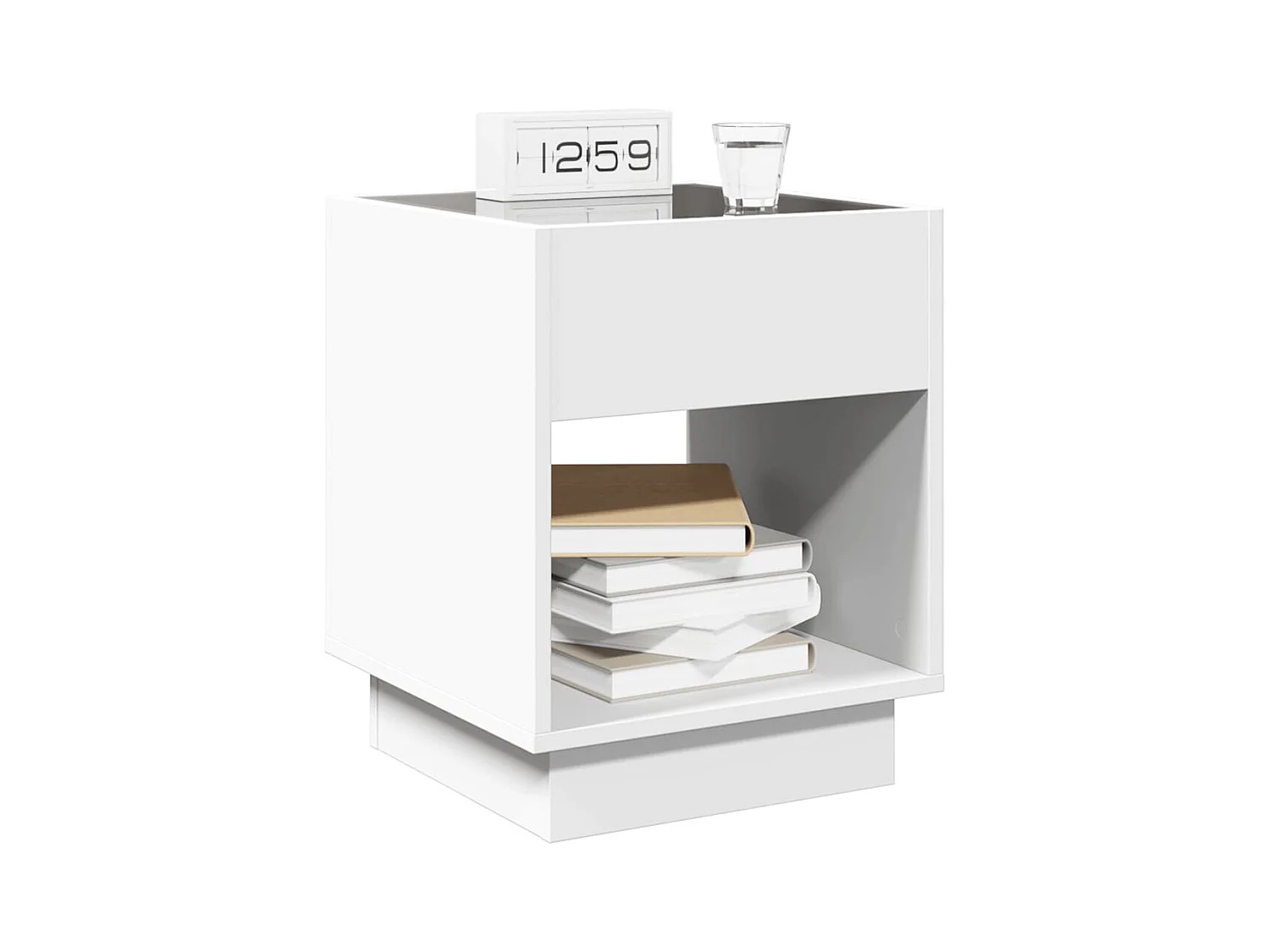 Nachtkastje met witte infinity LED 40x40x50 cm