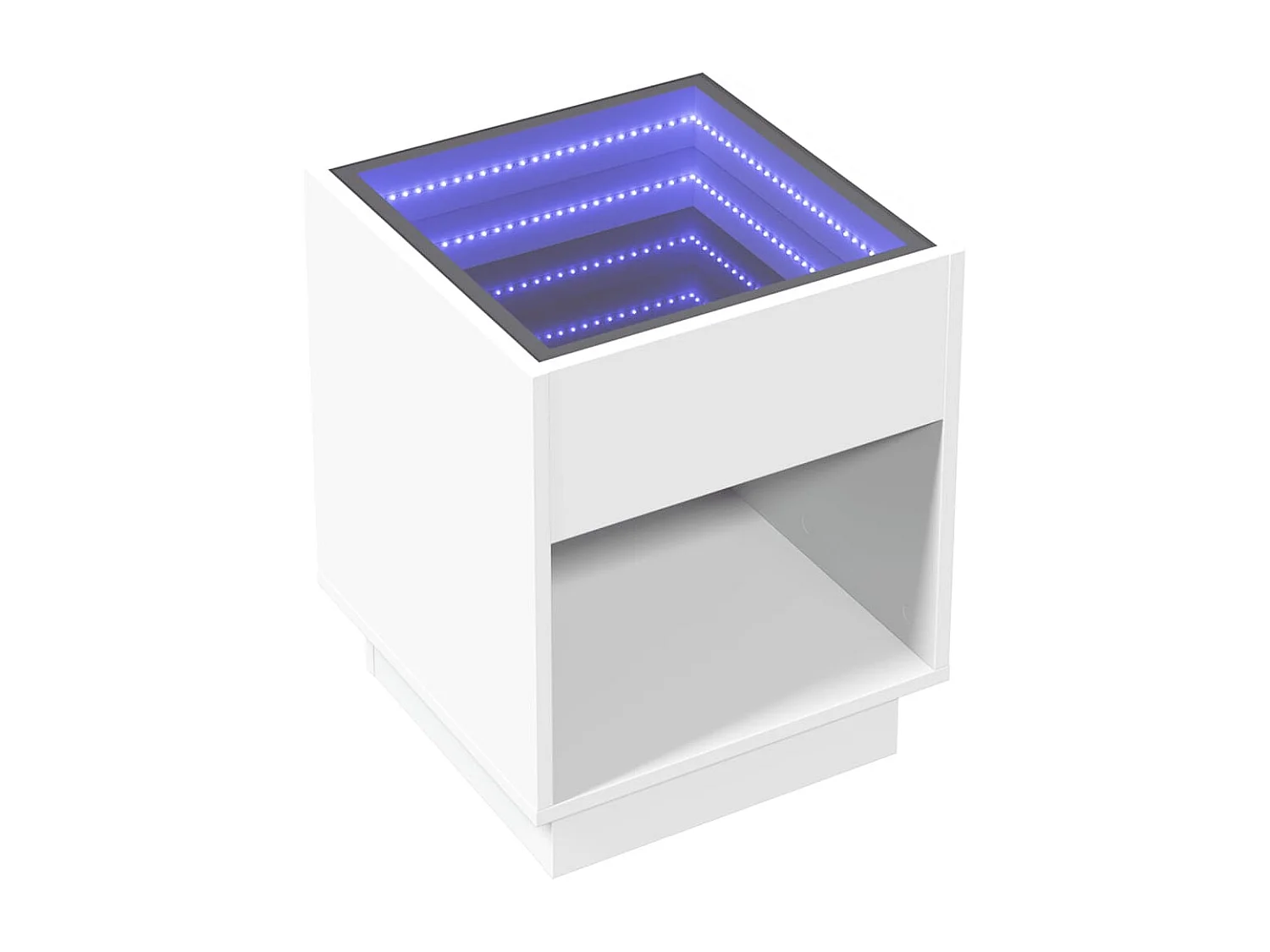 Comodino con LED bianco infinity 40x40x50 cm