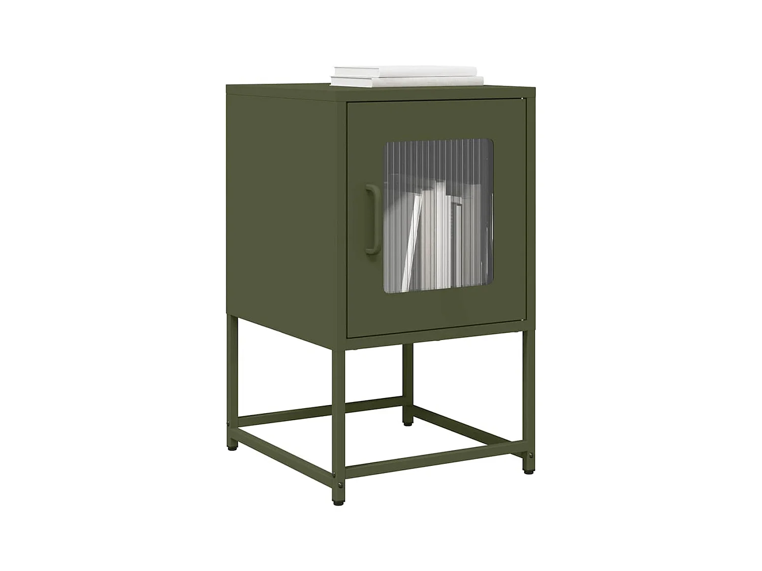 Table de chevet vert olive 36x39x60,5 cm acier laminé à froid