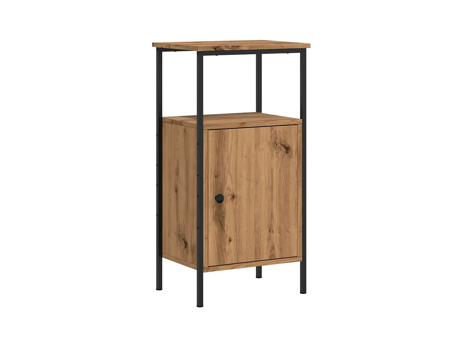 Table de chevet chêne artisanal 41x31x80 cm bois d'ingénierie