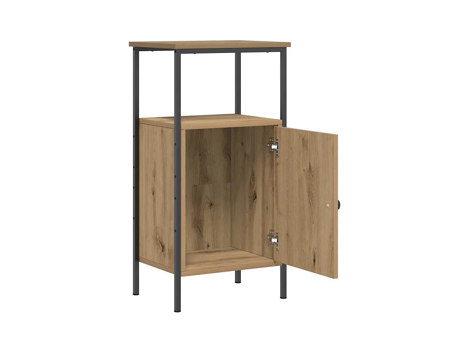 Table de chevet chêne artisanal 41x31x80 cm bois d'ingénierie