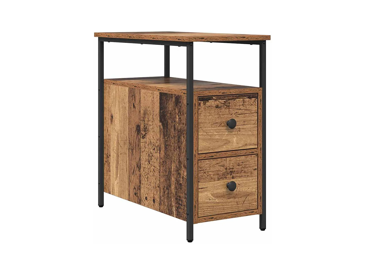 Cabinet de chevet avec tiroir 2 pcs Bois ancien 30 x 60 x 60 cm