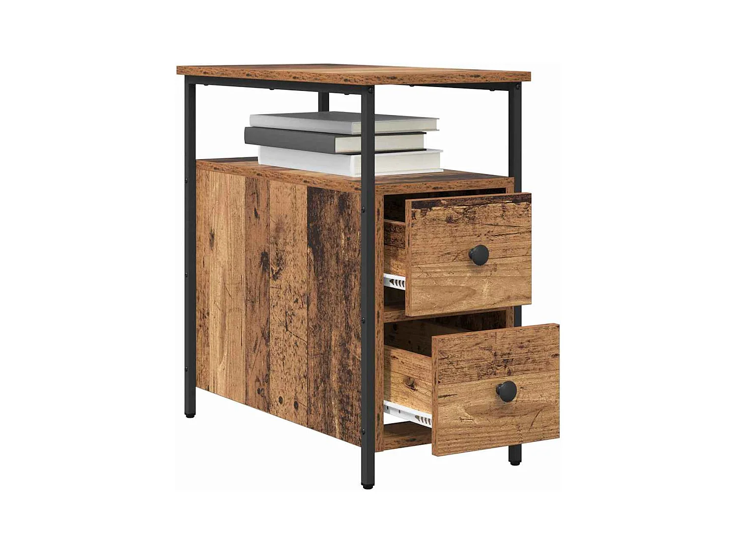 Cabinet de chevet avec tiroir 2 pcs Bois ancien 30 x 60 x 60 cm