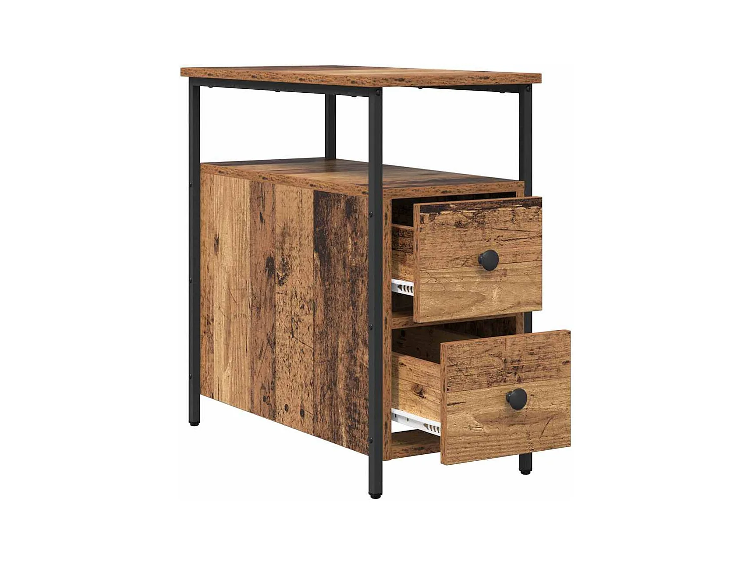 Cabinet de chevet avec tiroir 2 pcs Bois ancien 30 x 60 x 60 cm