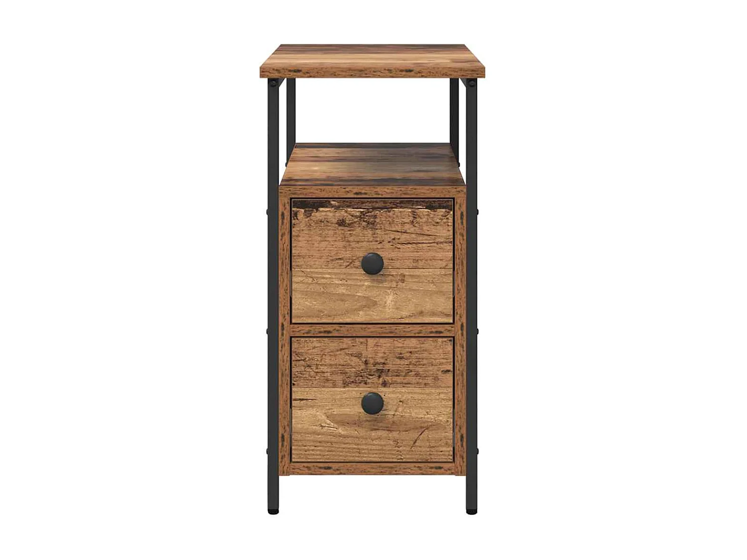 Cabinet de chevet avec tiroir 2 pcs Bois ancien 30 x 60 x 60 cm