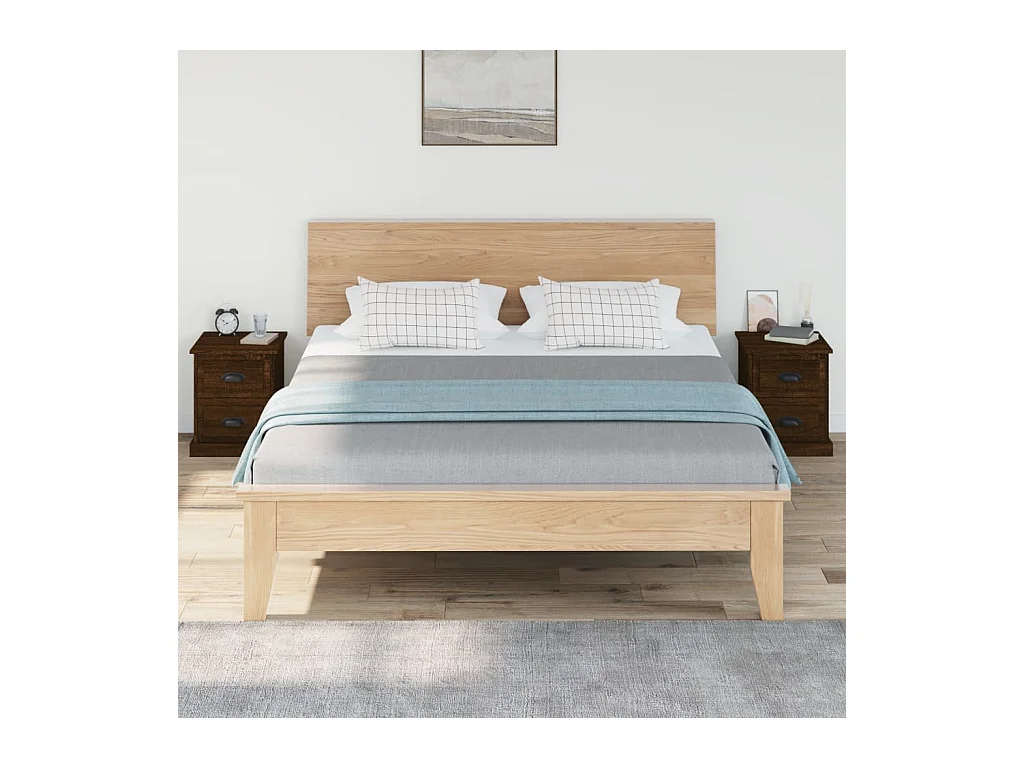 Nachtkastjes 2 stuks eikenbruin 39x39x47,5cm bewerkt hout
