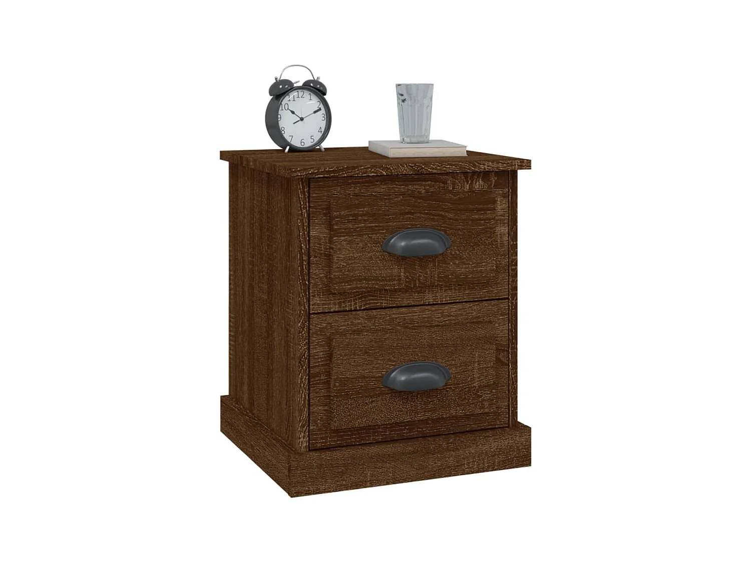 Nachtkastjes 2 stuks eikenbruin 39x39x47,5cm bewerkt hout