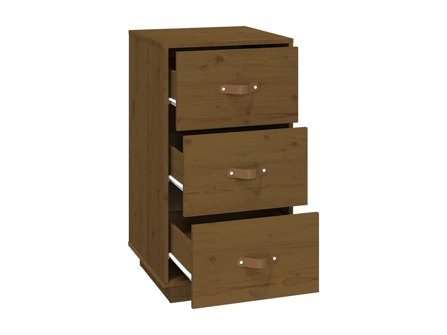 Comodino color miele 40x40x75 cm in legno massello di pino