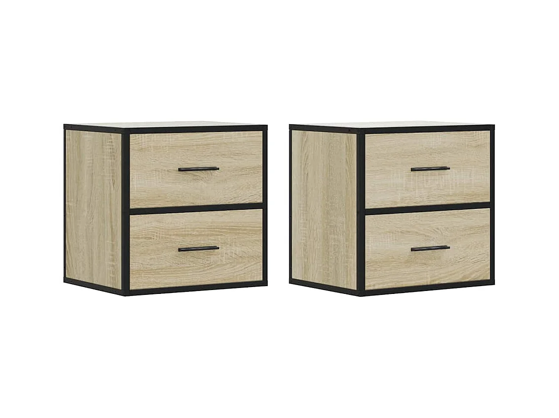 Tables de chevet murales 2 pcs chêne sonoma 40x31x39,5 cm