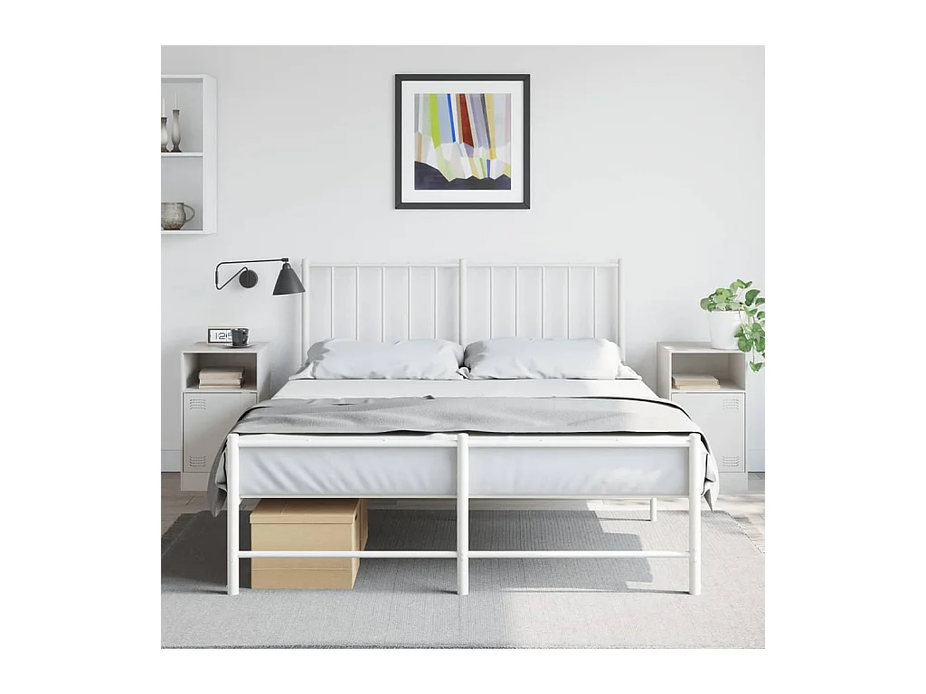 Tables de chevet 2 pcs blanc 34,5x39x62 cm acier