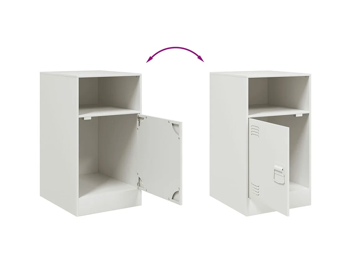 Tables de chevet 2 pcs blanc 34,5x39x62 cm acier