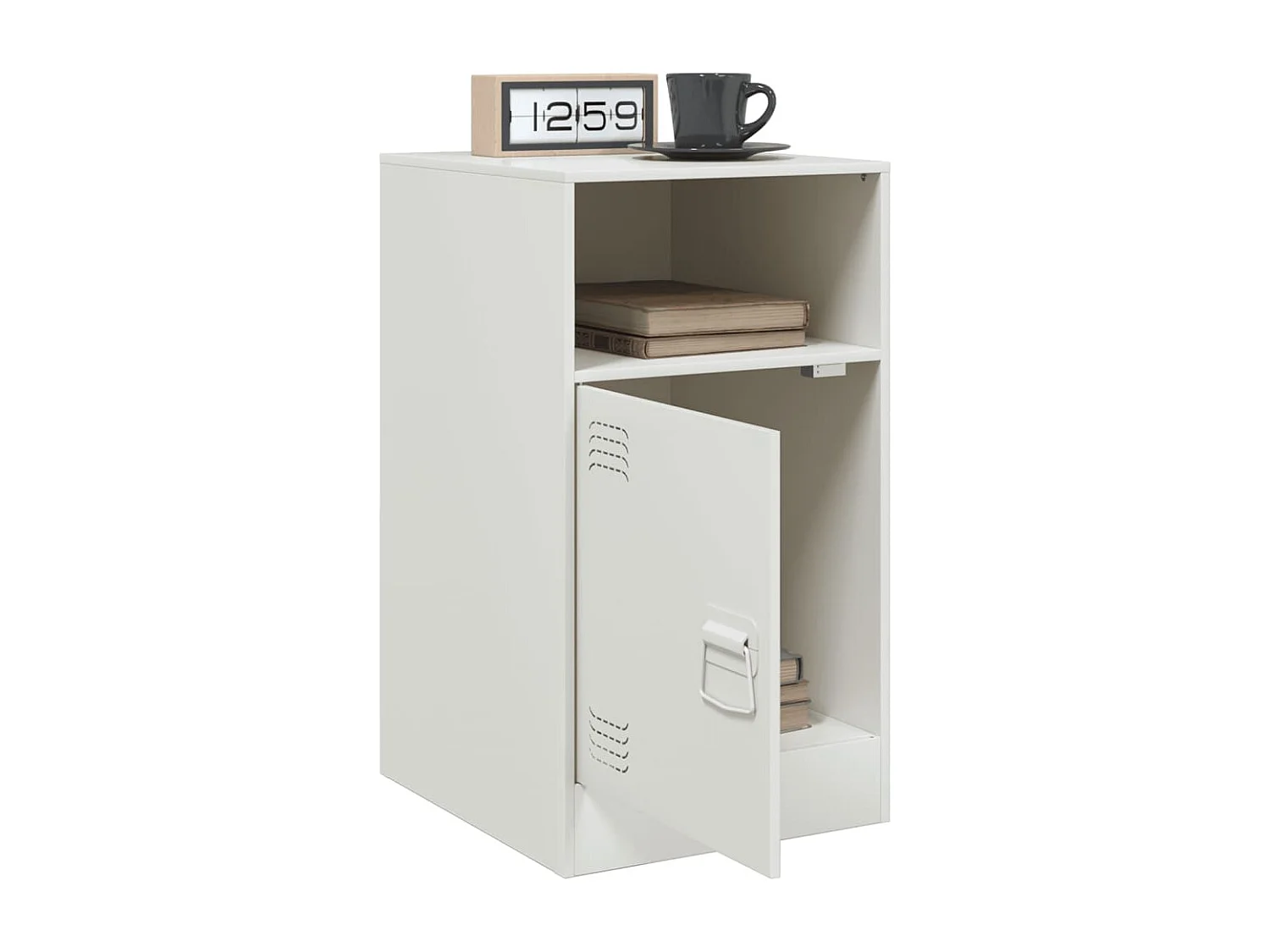 Tables de chevet 2 pcs blanc 34,5x39x62 cm acier