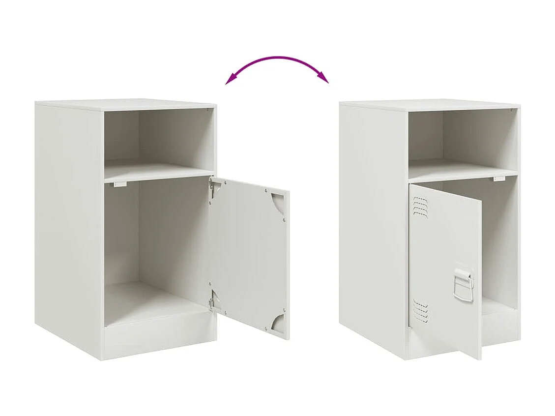 Tables de chevet 2 pcs blanc 34,5x39x62 cm acier