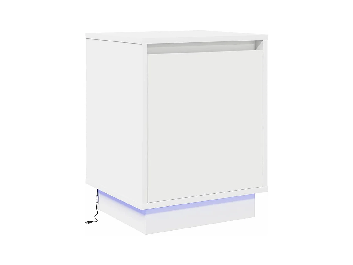 Coffres de chevet avec lumières LED 2 pcs Blanc 39x34,5x50 cm