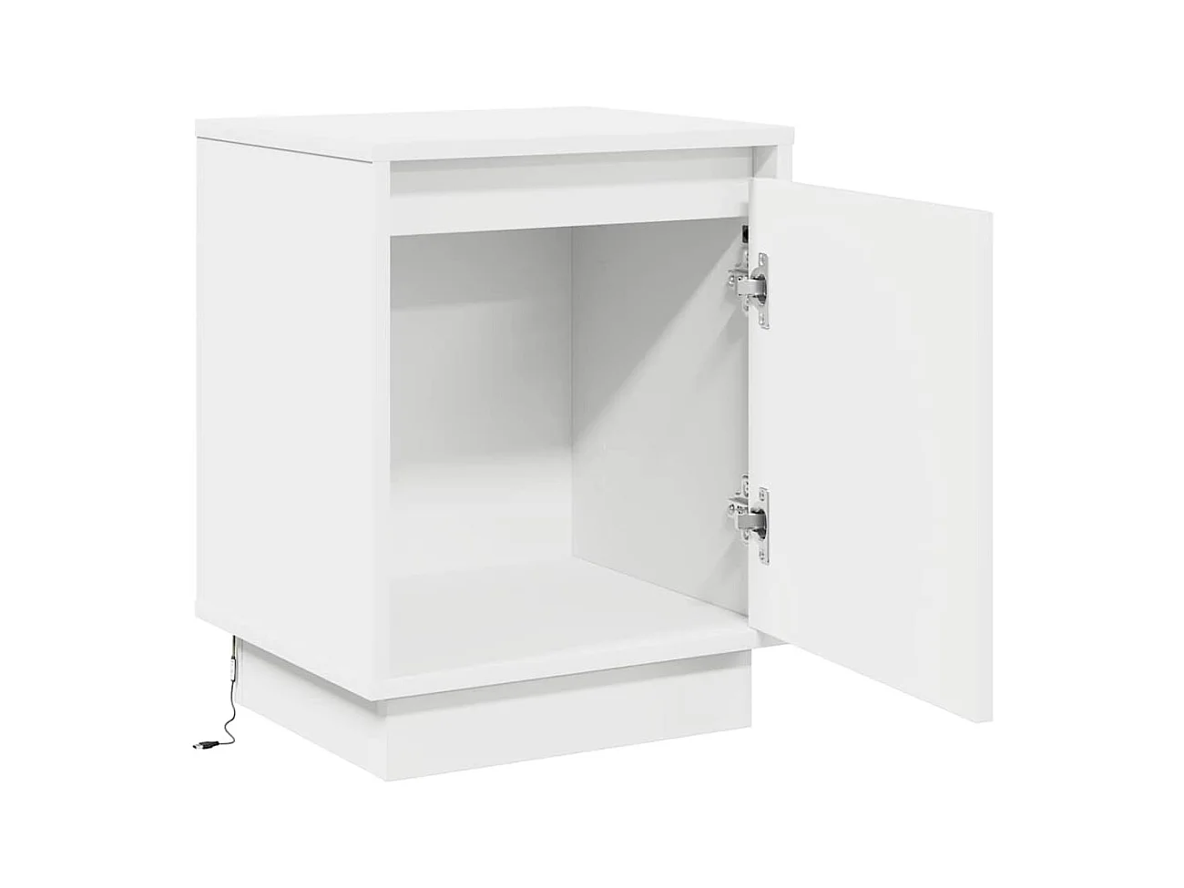 Comodini con luci LED 2 pz Bianco 39x34,5x50 cm