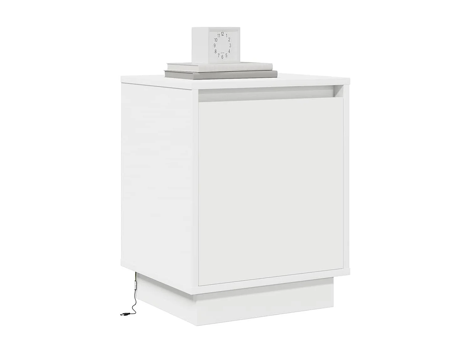 Comodini con luci LED 2 pz Bianco 39x34,5x50 cm