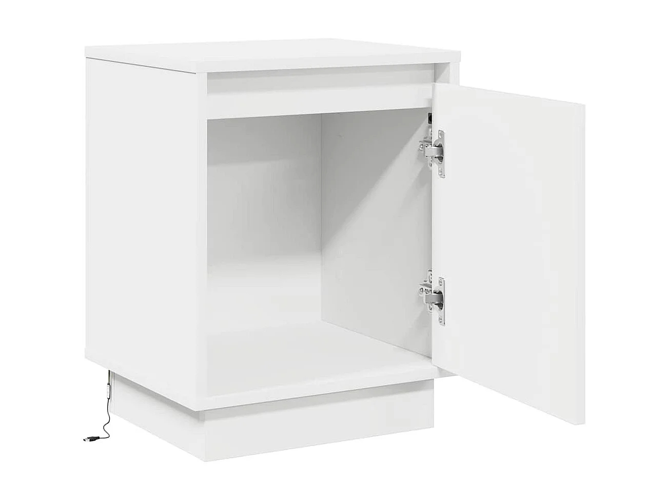 Comodini con luci LED 2 pz Bianco 39x34,5x50 cm